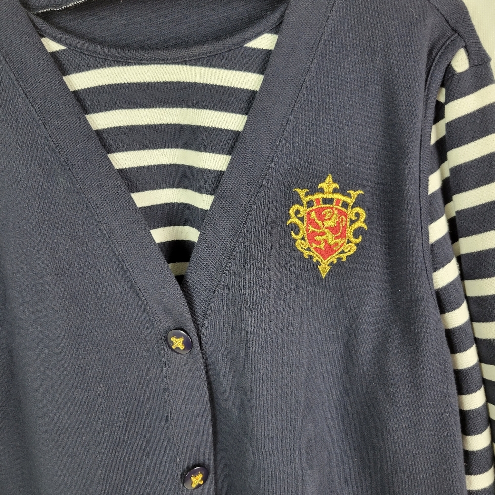 Alfred Dunner Cotton Nautical Sweater Sz Large - Picture 2 of 8